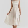Shayla Vintage Cream Midi Dress Shayla Vintage Cream Midi Dress