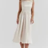 Shayla Vintage Cream Midi Dress Shayla Vintage Cream Midi Dress