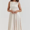 Shayla Vintage Cream Midi Dress Shayla Vintage Cream Midi Dress