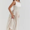 Shayla Vintage Cream Midi Dress Shayla Vintage Cream Midi Dress