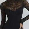 Shiloh Black Lace Long Sleeved Corset Maxi Dress Shiloh Black Lace Long Sleeved Corset Maxi Dress
