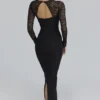 Shiloh Black Lace Long Sleeved Corset Maxi Dress Shiloh Black Lace Long Sleeved Corset Maxi Dress