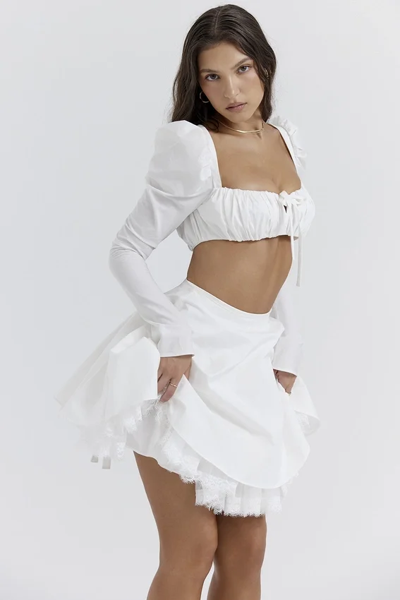 Shira White Puff Sleeve Top Shira White Puff Sleeve Top