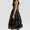 Sianna Black Embroidered Tulle Corset Midi Dress Sianna Black Embroidered Tulle Corset Midi Dress