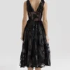 Sianna Black Embroidered Tulle Corset Midi Dress Sianna Black Embroidered Tulle Corset Midi Dress
