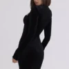 Sierra Black Velvet Deep Plunge Mini Dress Sierra Black Velvet Deep Plunge Mini Dress