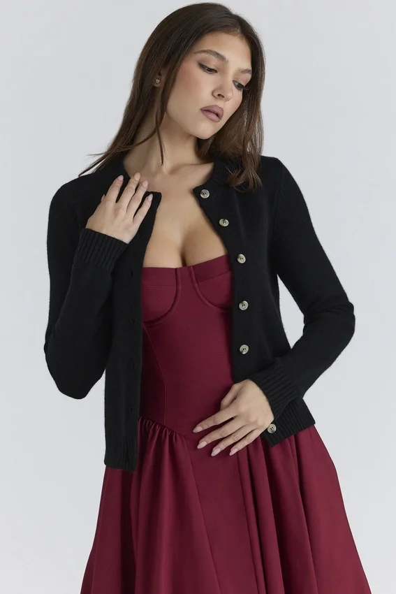 Signature Black Cashmere + Merino Wool Cardigan Signature Black Cashmere + Merino Wool Cardigan