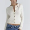 Signature Ivory Cashmere + Merino Wool Cardigan Signature Ivory Cashmere + Merino Wool Cardigan