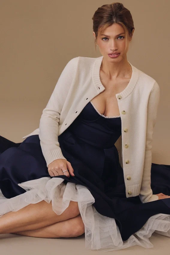 Signature Ivory Cashmere + Merino Wool Cardigan Signature Ivory Cashmere + Merino Wool Cardigan