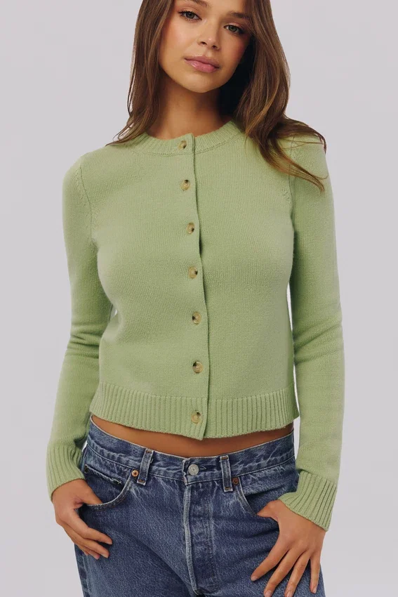Signature Matcha Cashmere + Merino Wool Cardigan Signature Matcha Cashmere + Merino Wool Cardigan