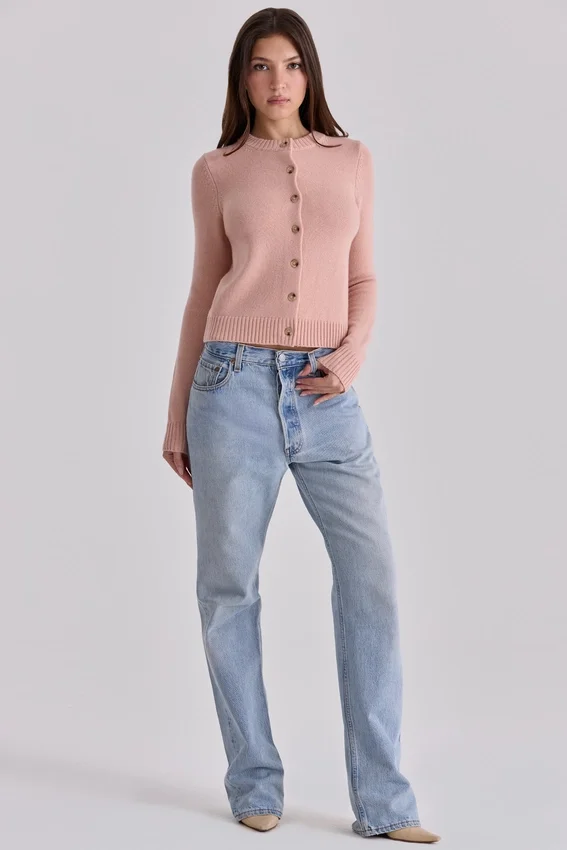 Signature Peach Cashmere + Merino Wool Cardigan Signature Peach Cashmere + Merino Wool Cardigan
