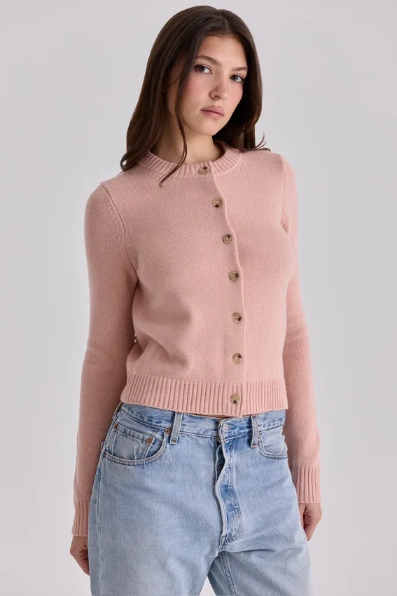 Signature Peach Cashmere + Merino Wool Cardigan Signature Peach Cashmere + Merino Wool Cardigan