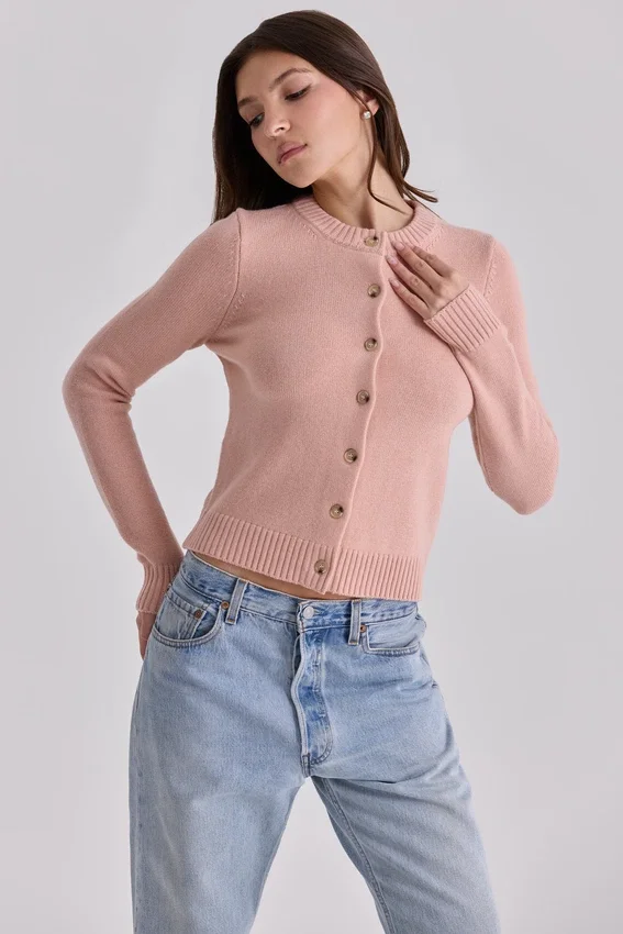 Signature Peach Cashmere + Merino Wool Cardigan Signature Peach Cashmere + Merino Wool Cardigan
