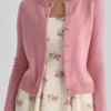 Signature Raspberry Cashmere + Merino Wool Cardigan