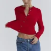 Signature Red Cashmere + Merino Wool Cardigan Signature Red Cashmere + Merino Wool Cardigan