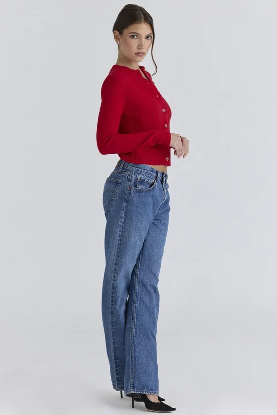 Signature Red Cashmere + Merino Wool Cardigan Signature Red Cashmere + Merino Wool Cardigan