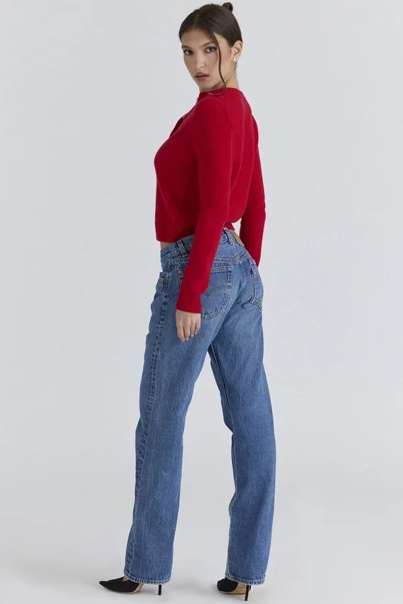 Signature Red Cashmere + Merino Wool Cardigan Signature Red Cashmere + Merino Wool Cardigan
