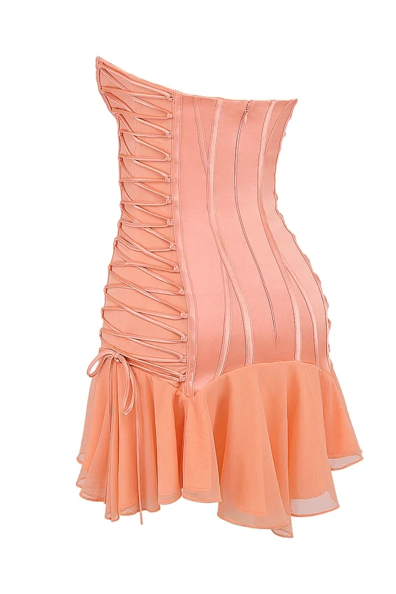 Sirena Sorbet Satin Strapless Mini Dress Sirena Sorbet Satin Strapless Mini Dress