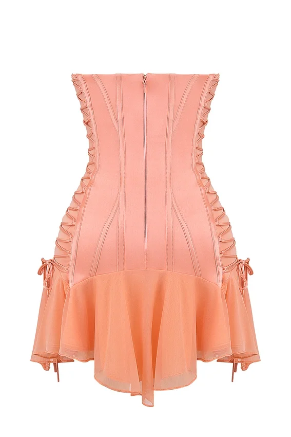 Sirena Sorbet Satin Strapless Mini Dress Sirena Sorbet Satin Strapless Mini Dress