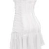 Sirena White Strapless Lace Up Mini Dress Sirena White Strapless Lace Up Mini Dress