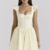 Sisi Lemon Cotton Embroidered Mini Dress Sisi Lemon Cotton Embroidered Mini Dress