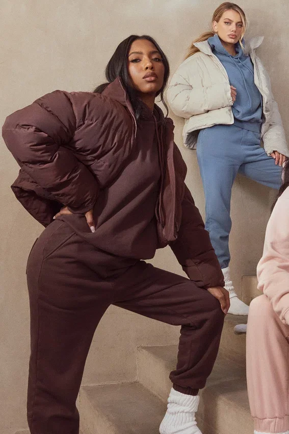 Hero Chocolate Oversized C Shape Puffer Jacket Hero Chocolate Oversized C Shape Puffer Jacket