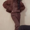 Hero Chocolate Oversized C Shape Puffer Jacket Hero Chocolate Oversized C Shape Puffer Jacket