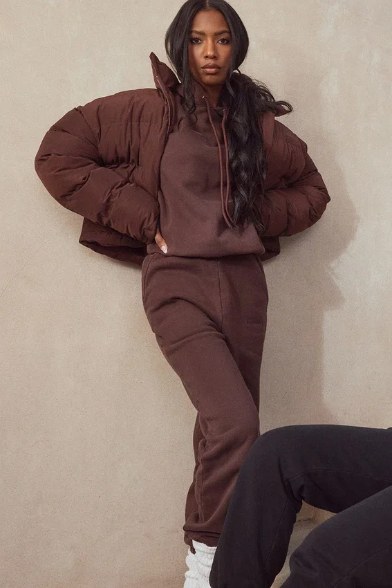 Hero Chocolate Oversized C Shape Puffer Jacket Hero Chocolate Oversized C Shape Puffer Jacket