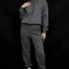 Halo Dark Grey Cotton Fleece-Back Oversized Hoodie Halo Dark Grey Cotton Fleece-Back Oversized Hoodie