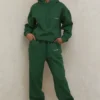 Sky Green Fleece Back Jogging Trousers