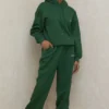 Sky Green Fleece Back Jogging Trousers