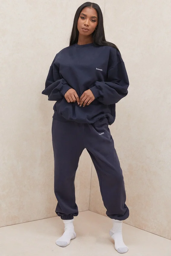 Sky Navy Fleece Back Jogging Trousers Sky Navy Fleece Back Jogging Trousers