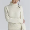 Skye Ivory Merino Wool Roll Neck Sweater Skye Ivory Merino Wool Roll Neck Sweater