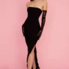 Sofia Black Mesh Strapless Maxi Dress Sofia Black Mesh Strapless Maxi Dress