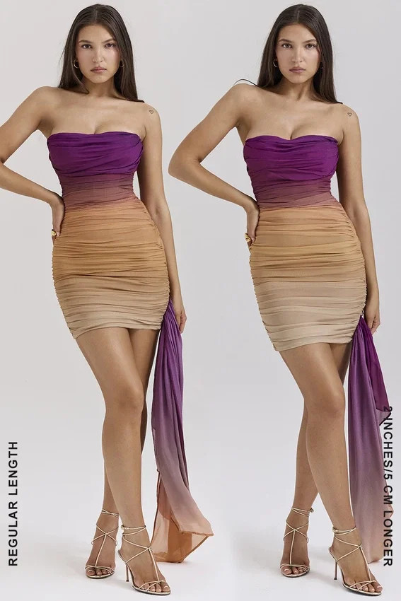 Sofie Ombre Mesh Strapless Mini Dress Sofie Ombre Mesh Strapless Mini Dress