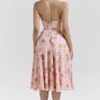 Solada English Vintage Rose Print Georgette Halter Sundress Solada English Vintage Rose Print Georgette Halter Sundress
