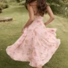 Solada English Vintage Rose Print Georgette Halter Sundress Solada English Vintage Rose Print Georgette Halter Sundress