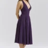 Solada Grape Georgette Halter Sundress Solada Grape Georgette Halter Sundress