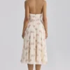 Solada Ivory Vintage Rose Print Georgette Midi Halter Dress Solada Ivory Vintage Rose Print Georgette Midi Halter Dress