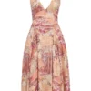Solada Paisley Patchwork Print Georgette Halter Sundress Solada Paisley Patchwork Print Georgette Halter Sundress