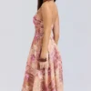 Solada Paisley Patchwork Print Georgette Halter Sundress Solada Paisley Patchwork Print Georgette Halter Sundress