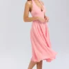 Solada Peach Georgette Halter Sundress Solada Peach Georgette Halter Sundress