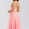 Solada Peach Georgette Halter Sundress Solada Peach Georgette Halter Sundress