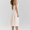 Solada Vintage Cream Georgette Halter Sundress