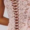 Solaine Baby Pink Floral Lace Boned Corset Top Solaine Baby Pink Floral Lace Boned Corset Top