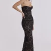 Solaine Black + Blush Lace Corset Maxi Dress Solaine Black + Blush Lace Corset Maxi Dress