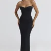 Solaine Black Lace Corset Maxi Dress Solaine Black Lace Corset Maxi Dress