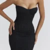 Solaine Black Lace Corset Maxi Dress Solaine Black Lace Corset Maxi Dress