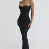 Solaine Black Lace Corset Maxi Dress Solaine Black Lace Corset Maxi Dress
