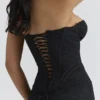 Solaine Black Lace Corset Maxi Dress Solaine Black Lace Corset Maxi Dress